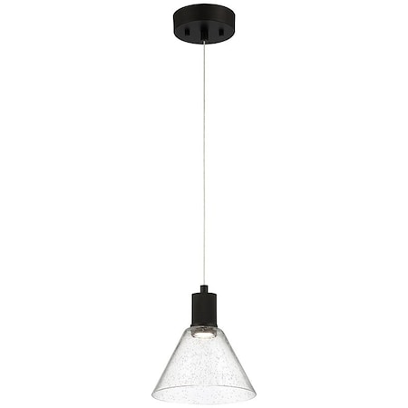 Access Lighting Port Nine Martini, Martini LED Pendant, Matte Black Finish, Seeded Glass 63140LEDD-MBL/SDG